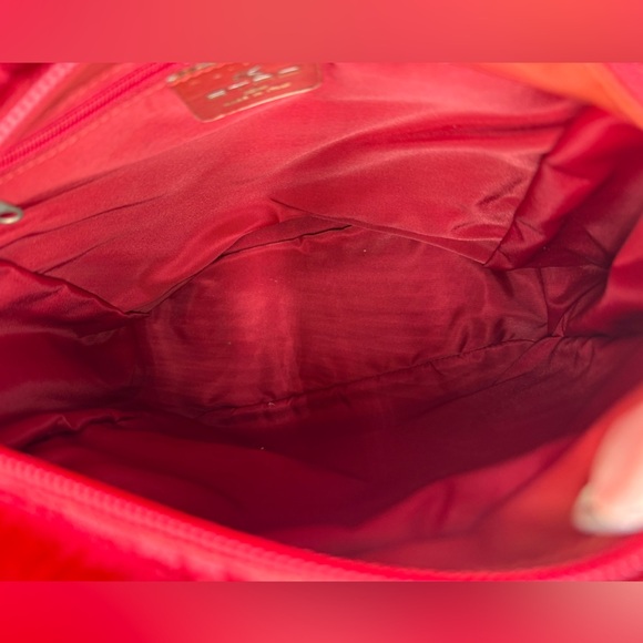 ETRO-Authentic- Red canvas Shoulder Tote - Picture 9 of 15